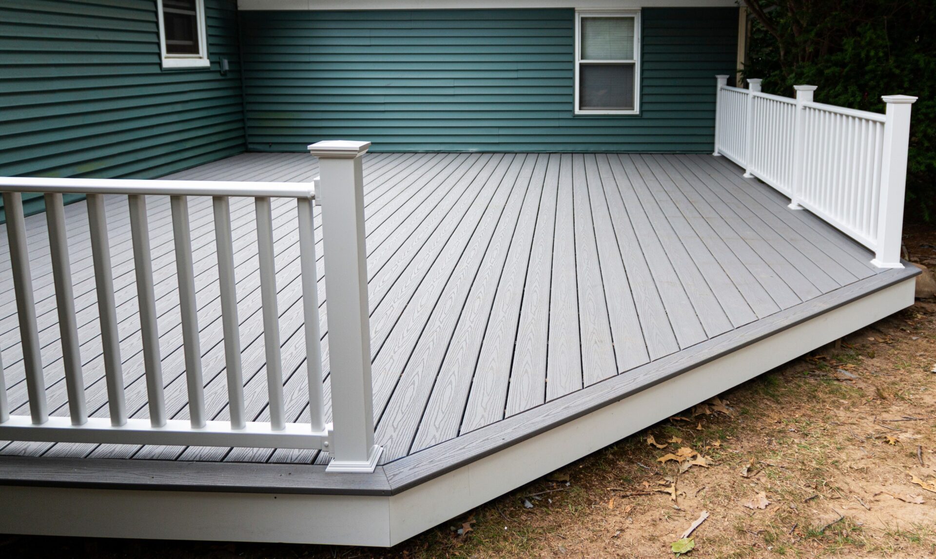 New deck is installed on the back of a house New deck is installed on the back of a house